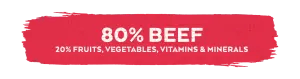 80% BEEF, 20% FRUITS, VEGETABLES, VITAMINS &amp; MINERALS