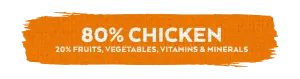 80% CHICKEN, 20% FRUITS, VEGETABLES, VITAMINS &amp; MINERALS