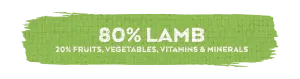 80% LAMB, 20% FRUITS, VEGETABLES, VITAMINS &amp; MINERALS